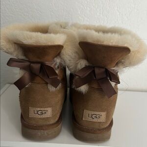 UGG Brown Mini Bailey Bow Boots | Size 10 | Minimal Wear